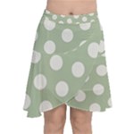 Polk Dots Seamless Pattern Chiffon Wrap Front Skirt