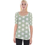 Polk Dots Seamless Pattern Wide Neckline T-Shirt