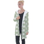 Polk Dots Seamless Pattern Longline Hooded Cardigan