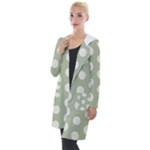 Polk Dots Seamless Pattern Hooded Pocket Cardigan