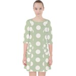 Polk Dots Seamless Pattern Quarter Sleeve Pocket Dress