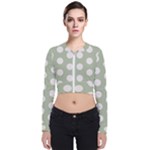 Polk Dots Seamless Pattern Long Sleeve Zip Up Bomber Jacket