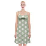 Polk Dots Seamless Pattern Spaghetti Strap Velvet Dress