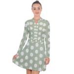 Polk Dots Seamless Pattern Long Sleeve Panel Dress