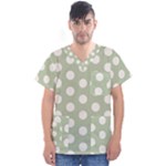 Polk Dots Seamless Pattern Men s V-Neck Scrub Top