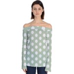 Polk Dots Seamless Pattern Off Shoulder Long Sleeve Top