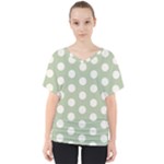 Polk Dots Seamless Pattern V-Neck Dolman Drape Top