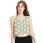 Polk Dots Seamless Pattern V-Neck Cropped Tank Top