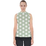 Polk Dots Seamless Pattern Mock Neck Shell Top