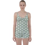 Polk Dots Seamless Pattern Tie Front Two Piece Tankini