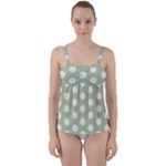 Polk Dots Seamless Pattern Twist Front Tankini Set