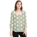 Polk Dots Seamless Pattern Chiffon Quarter Sleeve Blouse