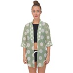 Polk Dots Seamless Pattern Open Front Chiffon Kimono