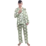 Polk Dots Seamless Pattern Men s Long Sleeve Satin Pajamas Set