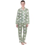 Polk Dots Seamless Pattern Women s Long Sleeve Satin Pajamas Set	