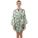 Polk Dots Seamless Pattern Long Sleeve Satin Kimono