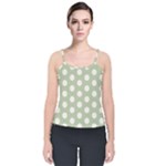 Polk Dots Seamless Pattern Velvet Spaghetti Strap Top