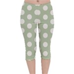 Polk Dots Seamless Pattern Velvet Capri Leggings 