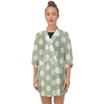 Polk Dots Seamless Pattern Half Sleeve Chiffon Kimono