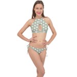 Polk Dots Seamless Pattern Cross Front Halter Bikini Set