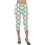 Polk Dots Seamless Pattern Lightweight Velour Capri Leggings 