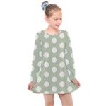 Polk Dots Seamless Pattern Kids  Long Sleeve Dress