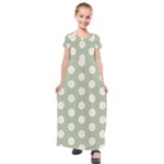 Polk Dots Seamless Pattern Kids  Short Sleeve Maxi Dress