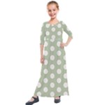 Polk Dots Seamless Pattern Kids  Quarter Sleeve Maxi Dress