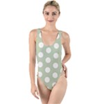 Polk Dots Seamless Pattern High Leg Strappy Swimsuit