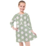 Polk Dots Seamless Pattern Kids  Quarter Sleeve Shirt Dress