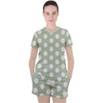 Polk Dots Seamless Pattern Women s T-Shirt and Shorts Set