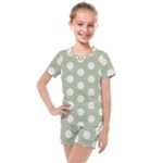 Polk Dots Seamless Pattern Kids  Mesh T-Shirt and Shorts Set