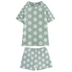 Polk Dots Seamless Pattern Kids  Swim T-Shirt and Shorts Set