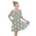 Polk Dots Seamless Pattern Kids  Shoulder Cutout Chiffon Dress