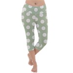 Polk Dots Seamless Pattern Lightweight Velour Capri Yoga Leggings