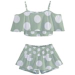 Polk Dots Seamless Pattern Kids  Off Shoulder Skirt Bikini