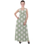 Polk Dots Seamless Pattern Empire Waist Velour Maxi Dress