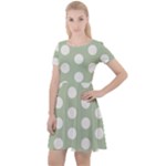 Polk Dots Seamless Pattern Cap Sleeve Velour Dress 