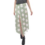 Polk Dots Seamless Pattern Velour Split Maxi Skirt