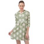 Polk Dots Seamless Pattern Mini Skater Shirt Dress