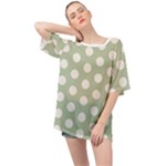 Polk Dots Seamless Pattern Oversized Chiffon Top