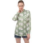 Polk Dots Seamless Pattern Long Sleeve Satin Shirt