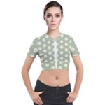 Polk Dots Seamless Pattern Short Sleeve Cropped Jacket