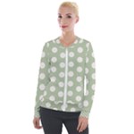 Polk Dots Seamless Pattern Velvet Zip Up Jacket