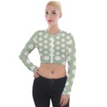 Polk Dots Seamless Pattern Long Sleeve Cropped Velvet Jacket