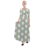 Polk Dots Seamless Pattern Half Sleeves Maxi Dress