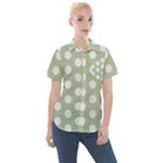 Polk Dots Seamless Pattern Women s Short Sleeve Pocket Shirt