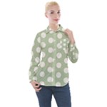 Polk Dots Seamless Pattern Women s Long Sleeve Pocket Shirt