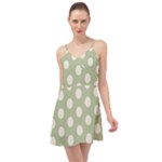 Polk Dots Seamless Pattern Summer Time Chiffon Dress