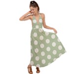 Polk Dots Seamless Pattern Backless Maxi Beach Dress